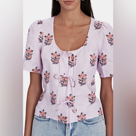 Rhode Tara Top Purple Floral - Picture 1 of 2